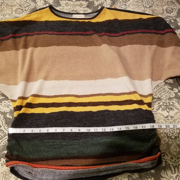 Raw Edge Striped Tunic Sweater - Picture 6 of 7
